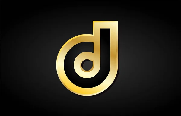 D gold golden letter logo icon design — Stock Vector