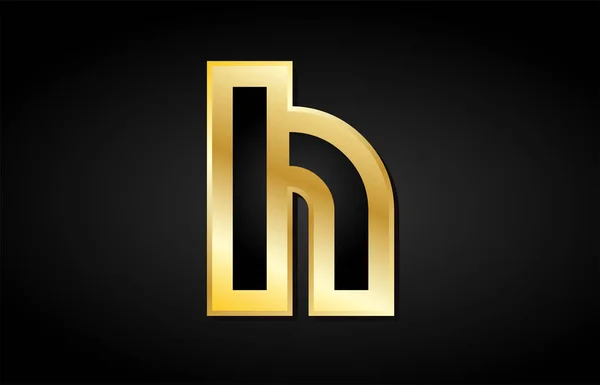 H guld gyllene brev logo ikon design — Stock vektor