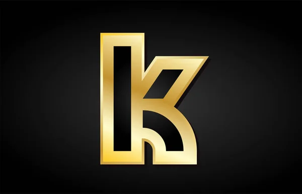 K ゴールド金色文字ロゴ アイコン デザイン — ストックベクタ
