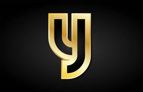 Návrh ikona loga zlata zlaté písmeno Y — Stockový vektor