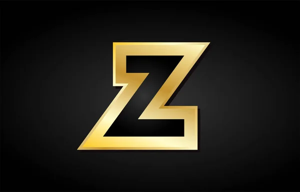 Z or lettre d'or logo icône design — Image vectorielle