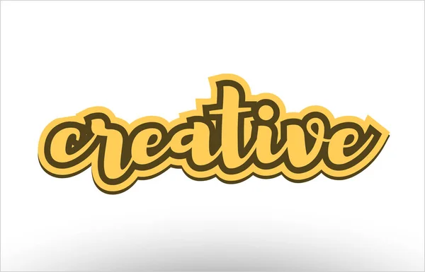 Creative žlutá černá ruka napsal ikonu textu pohlednice — Stockový vektor