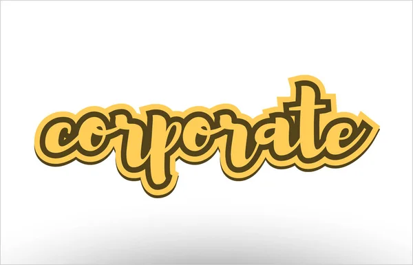 Corporativo amarelo mão preta escrito ícone de cartão postal de texto — Vetor de Stock