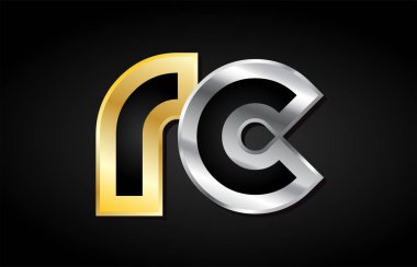 Altın gümüş harf ortak logo simge alfabe tasarımı