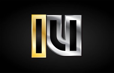 Altın gümüş harf ortak logo simge alfabe tasarımı