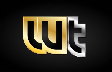 Altın gümüş harf ortak logo simge alfabe tasarımı