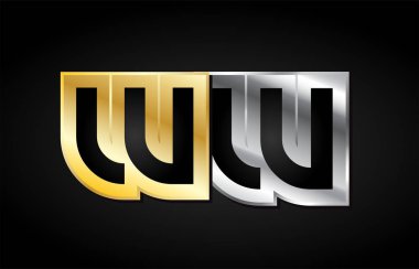 Altın gümüş harf ortak logo simge alfabe tasarımı