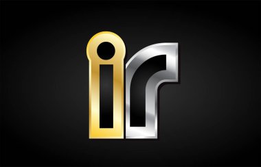 Altın gümüş harf ortak logo simge alfabe tasarımı