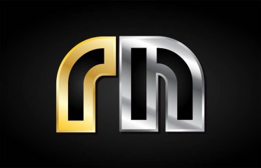 Altın gümüş harf ortak logo simge alfabe tasarımı