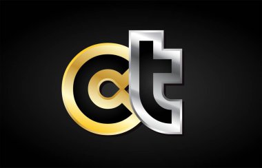 Altın gümüş harf ortak logo simge alfabe tasarımı