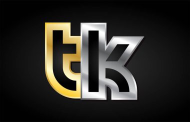 Altın gümüş harf ortak logo simge alfabe tasarımı