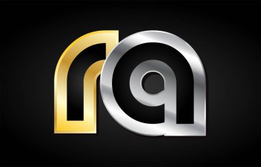 Altın gümüş harf ortak logo simge alfabe tasarımı