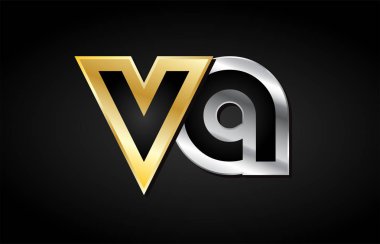 Altın gümüş harf ortak logo simge alfabe tasarımı