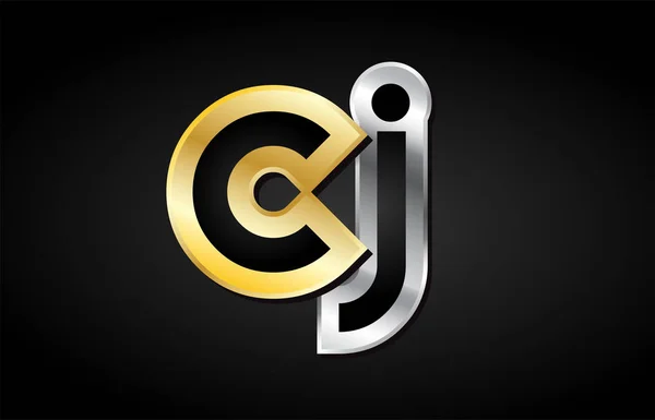 Or argent lettre joint logo icône conception de l'alphabet — Image vectorielle