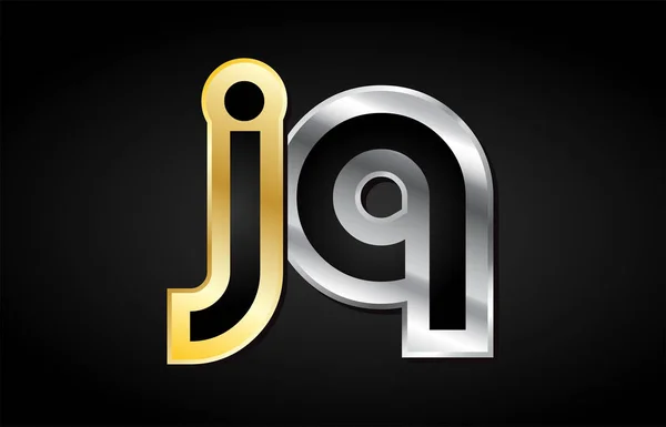 Złoto srebro list wspólnego logo ikony alfabet design — Wektor stockowy