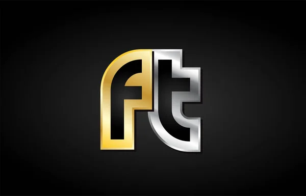 Ouro prata letra logotipo conjunto projeto do alfabeto ícone —  Vetores de Stock