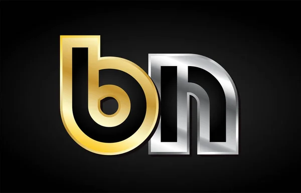 Or argent lettre joint logo icône conception de l'alphabet — Image vectorielle