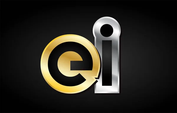 Золотая серебряная буква совместный логотип иконка алфавита — стоковый вектор