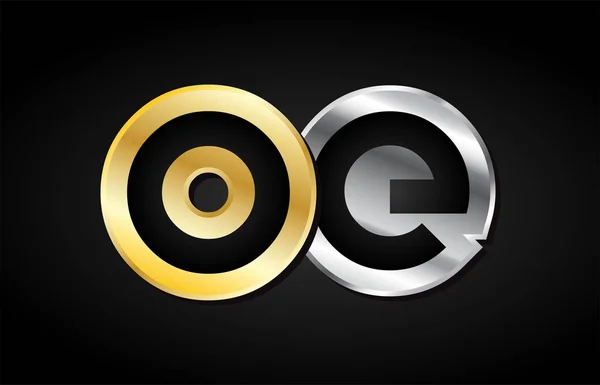 Oro plata letra conjunta logotipo icono alfabeto diseño — Vector de stock