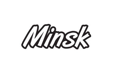 Minsk Avrupa sermaye metin logo siyah beyaz simgesi tasarım