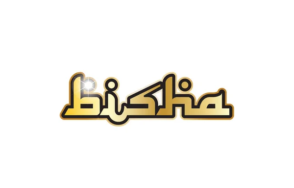 Bisha city town saudi arabia text arabic language word design — Stock Vector