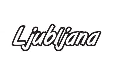 Ljubljana Avrupa sermaye metin logo siyah beyaz simgesi tasarım