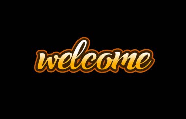 Word metin afiş kartpostal logo simge tasarım yaratıcı konsantrasyon hoş geldiniz