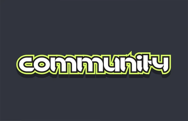 Communauté mot texte logo conception vert bleu blanc — Image vectorielle