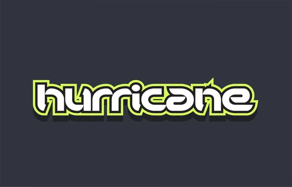 Logo teks kata hurricane desain hijau biru putih - Stok Vektor