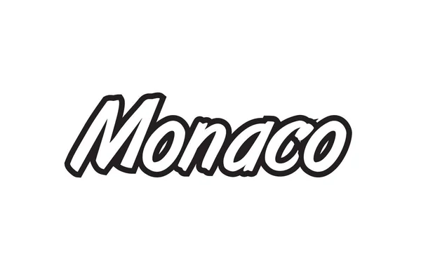 모나코 유럽 자본 텍스트 로고 블랙 화이트 아이콘 디자인 — 스톡 벡터