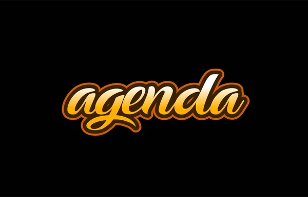 Agenda för word text banner vykort logo ikon design kreativa conce — Stock vektor