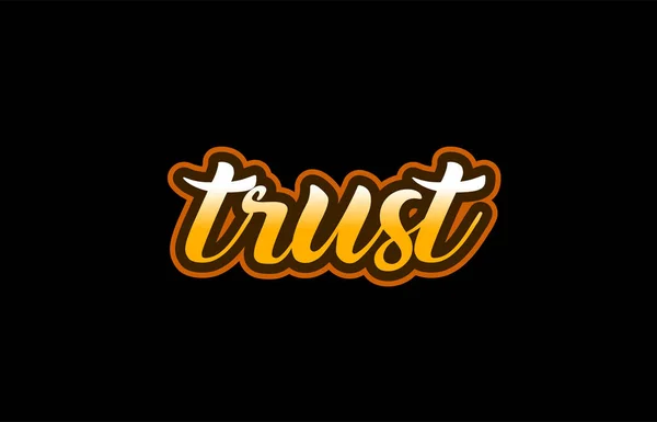 Încredere cuvânt text banner carte poștală logo icon design creativ concep — Vector de stoc