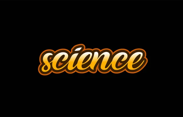 Ciência palavra texto banner cartão postal logotipo ícone design criativo conc —  Vetores de Stock