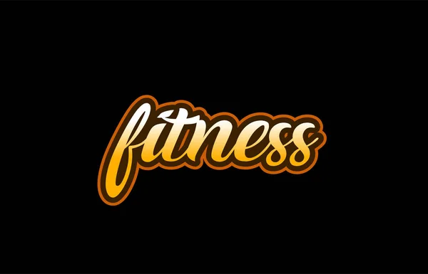 Palabra de fitness banner de texto postal logotipo icono diseño creativo conc — Archivo Imágenes Vectoriales