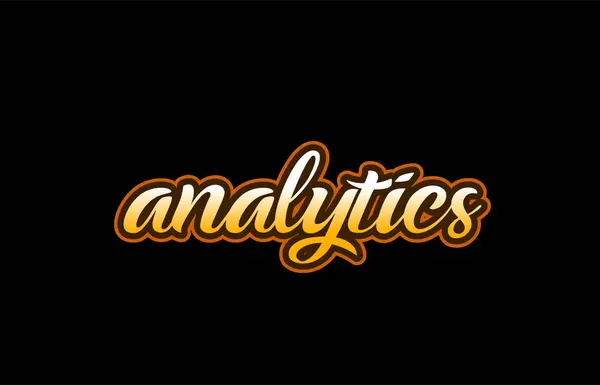 Analytik Wort Text Banner Postkarte Logo Ikone Design kreative co — Stockvektor