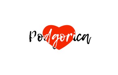 Avrupa başkenti podgorica aşk kalp metin logo tasarımı