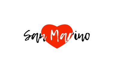 Avrupa başkenti san marino aşk kalp metin logo tasarımı