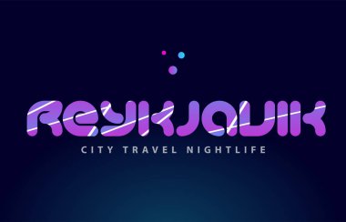 Reykjavik Avrupa sermaye kelime metin tipografi tasarım