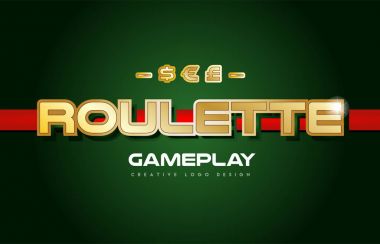 Rulet kelime metin logo banner kartpostal tasarım tipografi