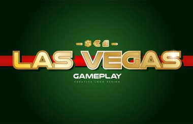 Las vegas kelime metin logo banner kartpostal tasarım tipografi