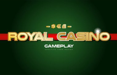 Royal casino kelime metin logo banner kartpostal tasarım tipografi