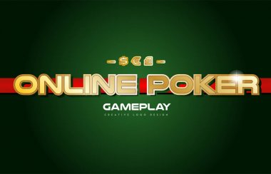 Online poker kelime metin logo banner kartpostal tasarım tipografi
