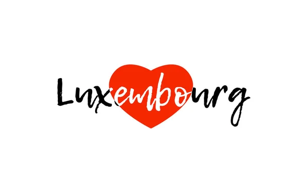 Capitale européenne luxembourg amour coeur texte logo design — Image vectorielle