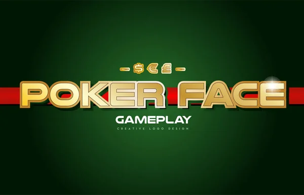 Покер обличчя текстовий логотип банер типографія дизайну листівки — стоковий вектор