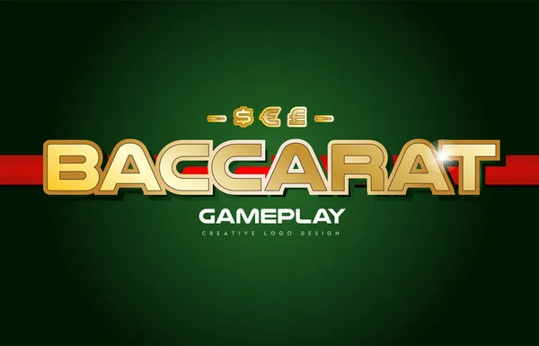 Palabra de baccarat logo banner diseño postal tipografía — Vector de stock