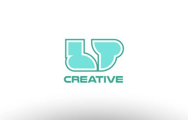 Pastel Yeşil Alfabe harf lt l t kombinasyonu ortak logo t.