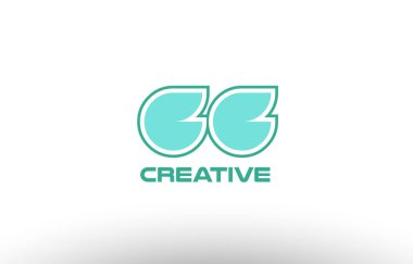 Pastel Yeşil Alfabe harf gg g g kombinasyon ortak logo t.