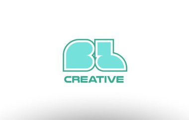 Pastel Yeşil Alfabe harf bl b l kombinasyonu ortak logo t.