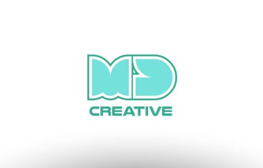 Pastel Yeşil Alfabe harf md m d kombinasyonu ortak logo t.