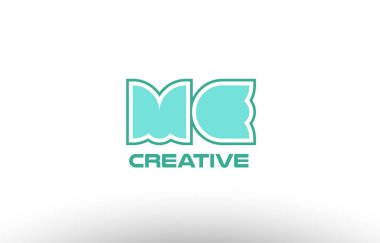 Pastel Yeşil Alfabe harf beni m e birlikte ortak logo t.